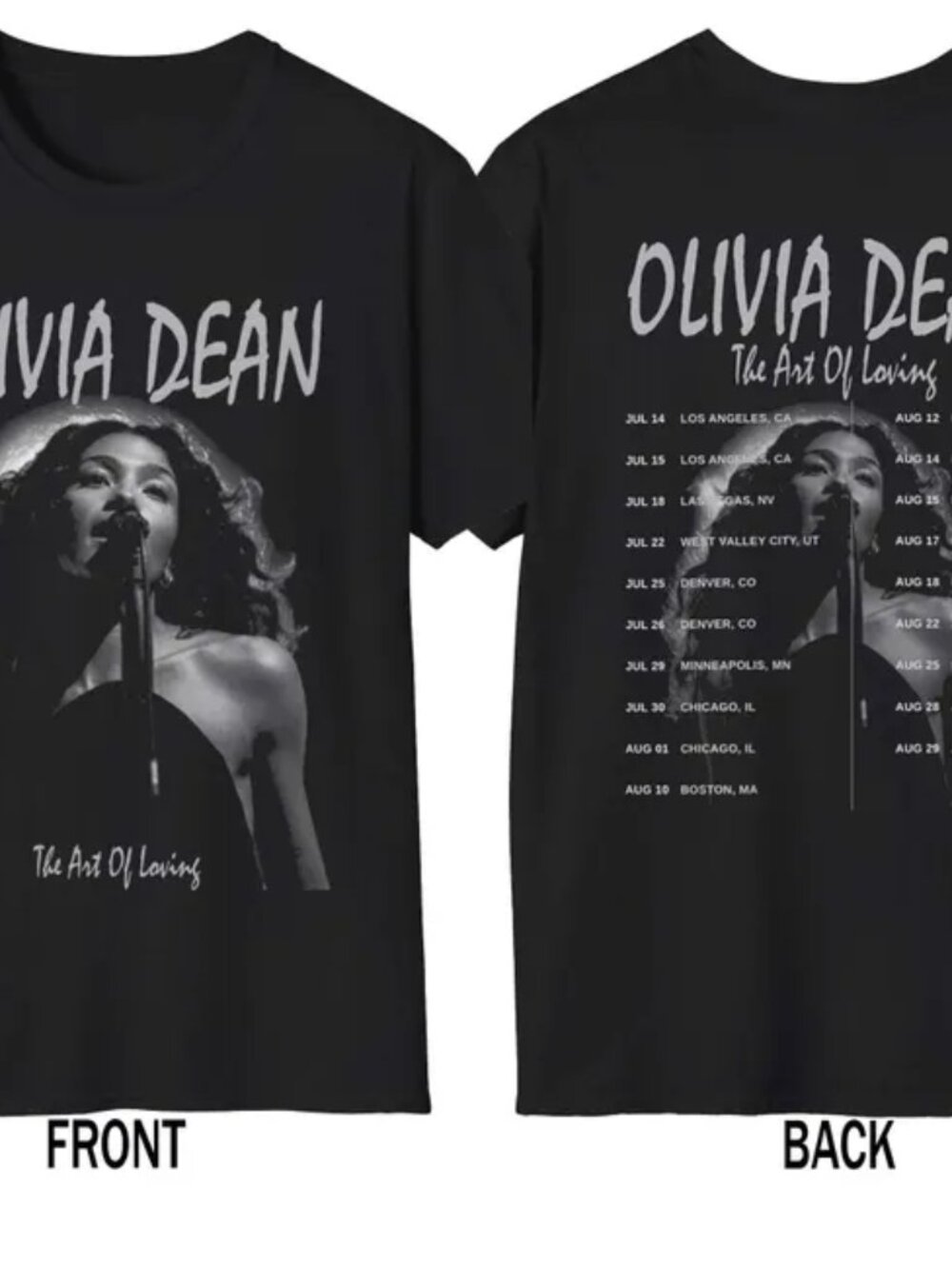 Olivia Dean Tour The Art Of Loving Tour 2026 T Shirt